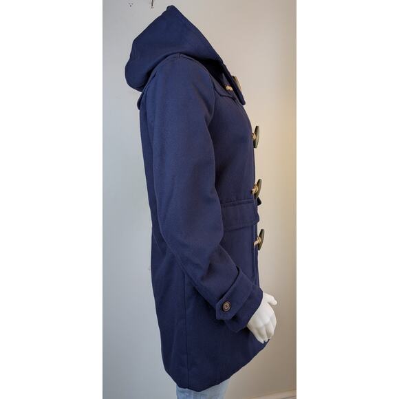 NEW Astor PL Duffle Coat Medium Navy Toggle Hooded Winter Outerwear Cabincore - Picture 6 of 12